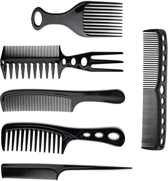 ALLBASA Kit 6PCS – Peignes & Brosses Professionnels de Coiffure, Anti-Statique, Démêlants