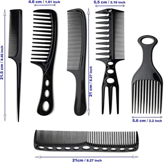 ALLBASA Kit 6PCS – Peignes & Brosses Professionnels de Coiffure, Anti-Statique, Démêlants