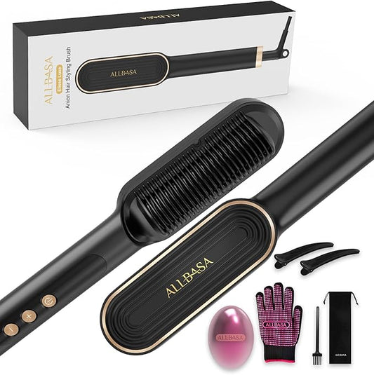 ALLBASA Brosse Lissante Professionnelle – 9 Températures, Écran LCD