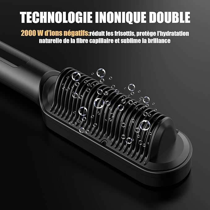 ALLBASA Brosse Lissante Professionnelle – 9 Températures, Écran LCD