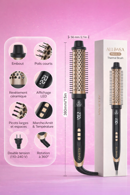 Brosse Thermique Pour Créer des Boucles Naturelles, Réglages de Température