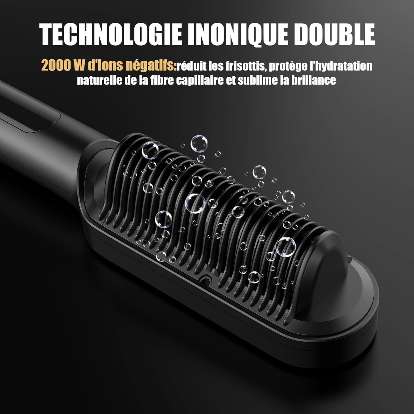 ALLBASA Brosse Lissante Professionnelle – 9 Températures, Écran LCD