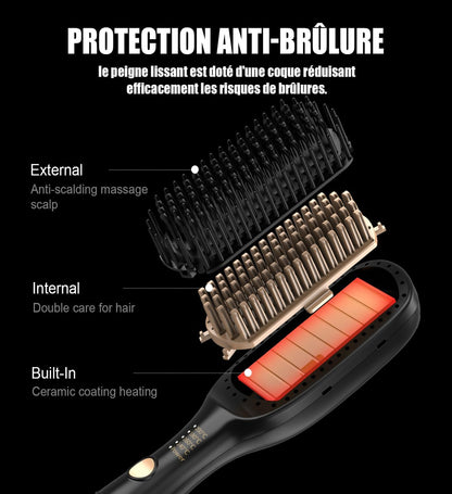 ALLBASA Lisseur Brosse – 4 Températures, Chauffe Rapide 30s