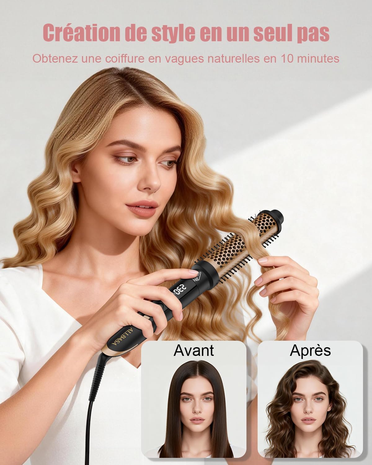 Brosse Thermique Pour Créer des Boucles Naturelles, Réglages de Température