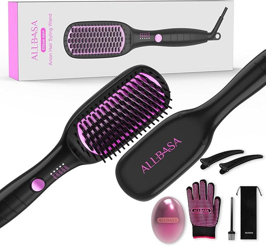ALLBASA Lisseur Brosse – 4 Températures, Chauffe Rapide 30s