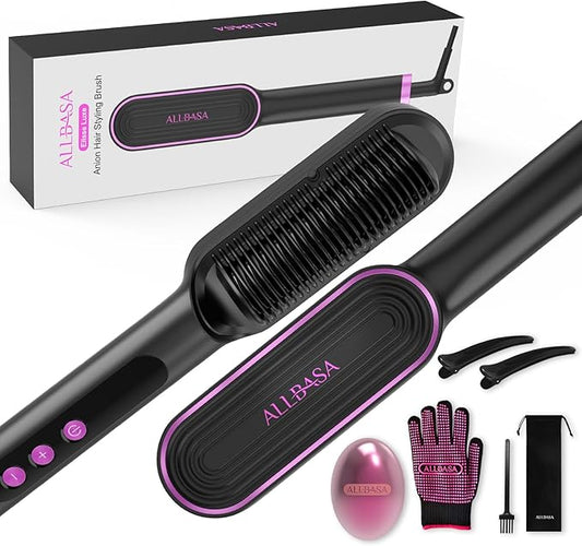 ALLBASA Brosse Lissante Professionnelle – 9 Températures, Écran LCD